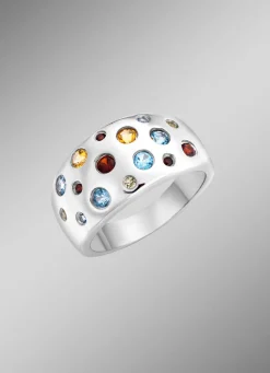 Funkelnde Raffinesse: Damenring mit echten Edelsteinen