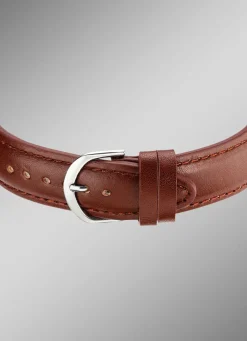 Funk-Herrenuhr mit Lederband und sprechender Zeitansage