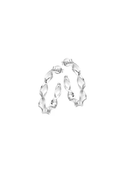 Gedrehte Creolen in edlem Silber 925/- fein