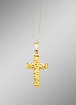 Gehämmerter Kreuz-Anhänger aus Gold