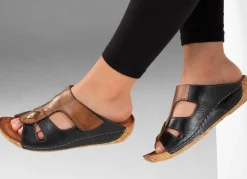 Gemini, bequeme Damen-Pantoletten, Weite G, mit Klettverschluss