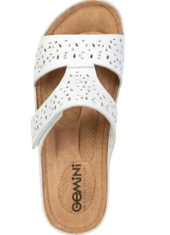 Gemini, bequeme Damen-Pantoletten, Weite G, mit Klettverschluss