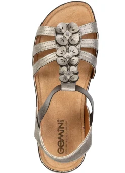 Gemini, modische Damen-Sandalen, Weite G, mit Blüten-Applikationen