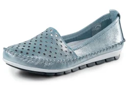 Gemini Mokassin-Slipper aus weichem, glänzend geprägtem Nappaleder