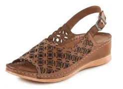 Gemini Sandale aus perforiertem, geprägtem Nappaleder