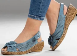 Gemini, sommerliche Damen-Sandaletten, Weite G, mit Gummizug