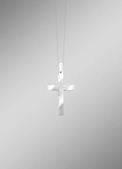 Glänzend/mattiert: schicker Kreuz-Anhänger