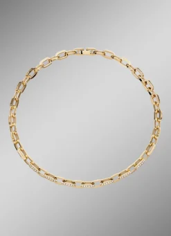 Halskette aus vergoldetem Edelstahl mit Kristallen