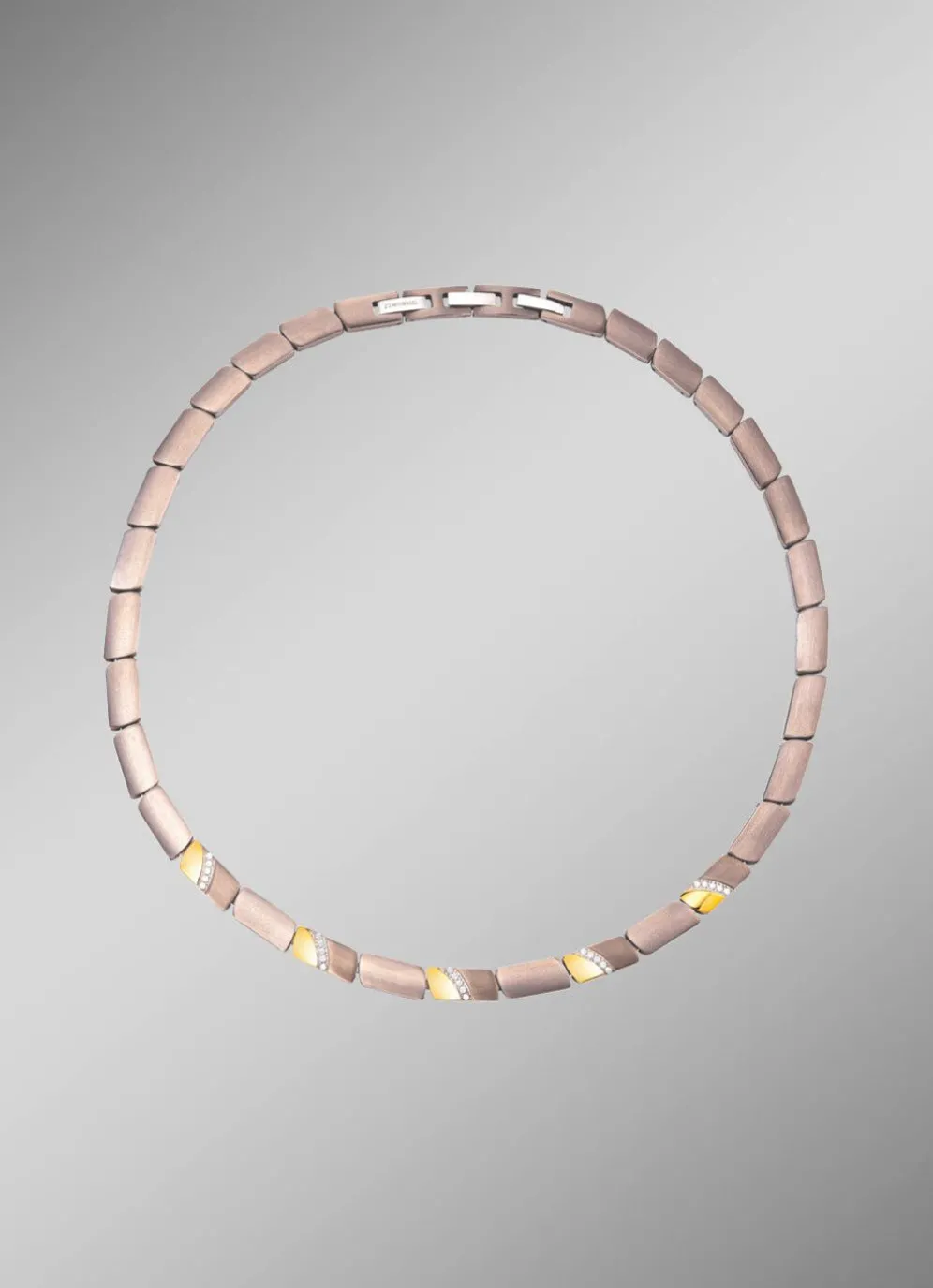 Halskette in Bicolor mit synth. Zirkonia