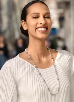 Halskette mit Facettierte Glasperlen