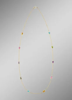 Halskette mit funkelnden, echten Edelsteinen