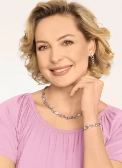 Halskette mit Kristallen in Pink