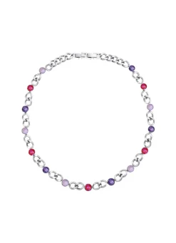 Halskette mit Kristallen in Pink