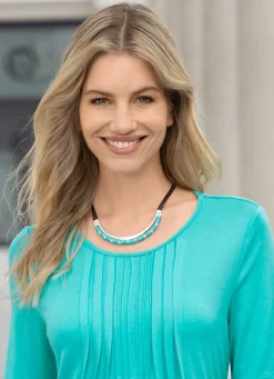 Halskette, 2-reihig, mit Schmuckperlen