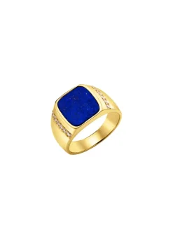Herrenring mit Lapislazuli und Zirkonia