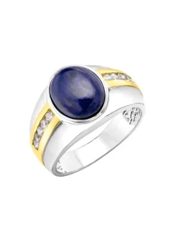 Herrenring mit Lapislazuli und Zirkonia