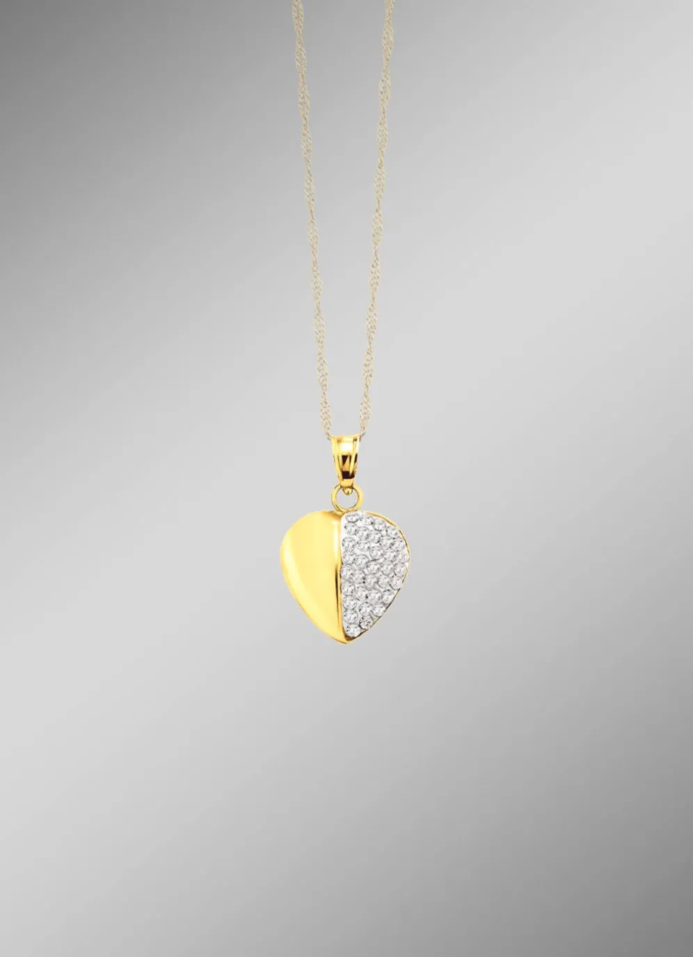 Herz-Anhänger in Bicolor mit Kristallen