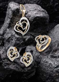 Herz-Damenring mit 68 Diamanten