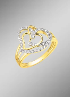 Herz-Damenring mit 68 Diamanten