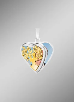 Herz-Medaillon in Bicolor zum Öffnen