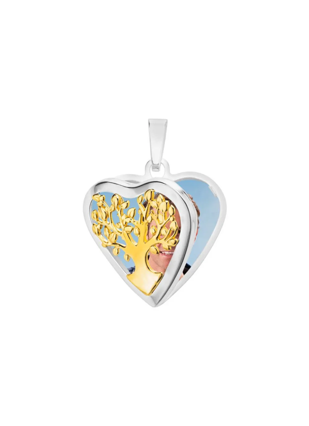 Herz-Medaillon in Bicolor zum Öffnen