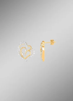 Herz-Ohrstecker mit 68 Diamanten