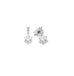 Hochglänzende Ohrstecker mit synth. Zirkonia