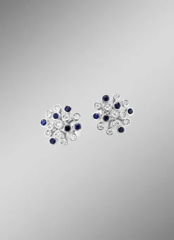 Hochwertige Ohrstecker mit Safir und Brillanten