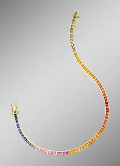 Hochwertiges Armband mit echten Safiren in Multicolor