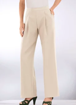 Hose mit Bundfalten in modischer Weite