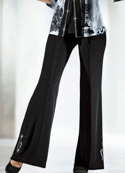 Hose mit Metallplättchen-und Strasszier