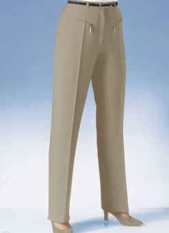 Hose mit paspelierten Reißverschluss-Taschen