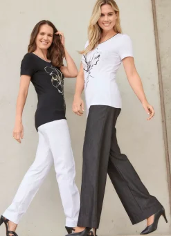 Hose mit Ziersteppungen