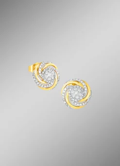 Interessante Ohrstecker mit 14 Brillanten und 90 Diamanten