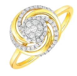 Interessanter Damenring mit 7 Brillanten und 49 Diamanten