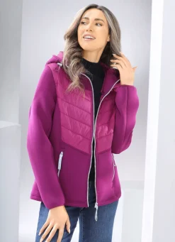 Jacke im Materialmix