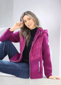 Jacke im Materialmix