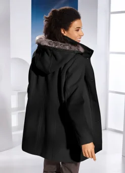 Jacke mit abnehmbarem Kubstpelz-Besatz