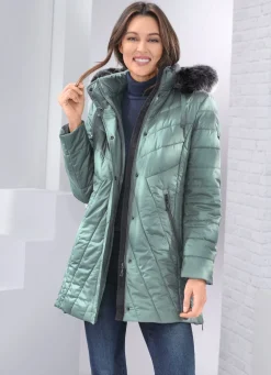 Jacke mit abnehmbarem Kunstpelz-Besatz