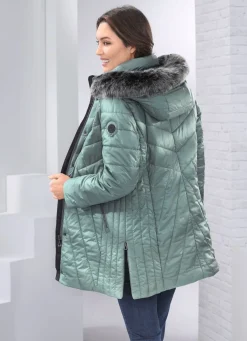 Jacke mit abnehmbarem Kunstpelz-Besatz