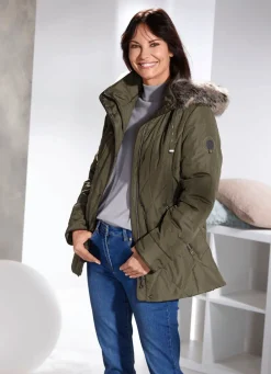 Jacke mit abnehmbarer Kunstpelz-Besatz