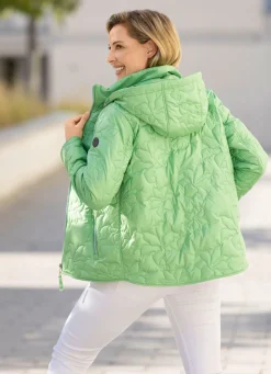 Jacke mit lasergesteppten Blütenmotiven