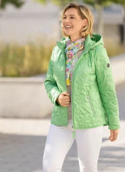 Jacke mit lasergesteppten Blütenmotiven