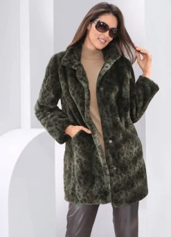 Jacke mit trendgenauem Raubtierfell-Dessin