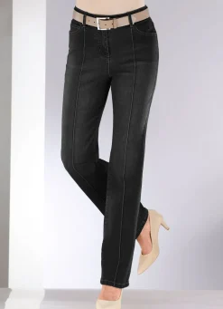 Jeans mit abgesteppten Biesen