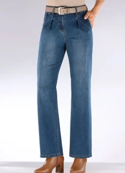 Jeans mit Bundfalten