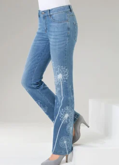 Jeans mit floralem Druck