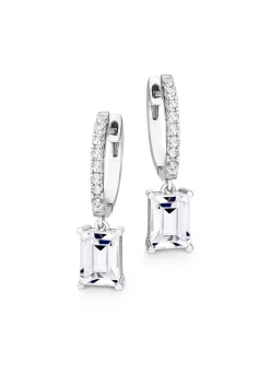 Klappcreolen aus Silber 925/- fein mit synth. Zirkonia