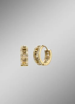 Klappcreolen aus vergoldetem Edelstahl mit Kristallen