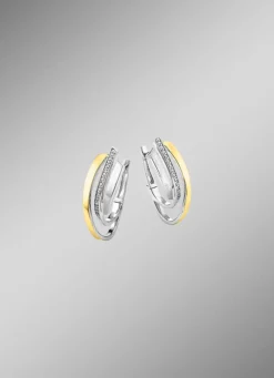 Klappcreolen in Bicolor mit synth. Zirkonia